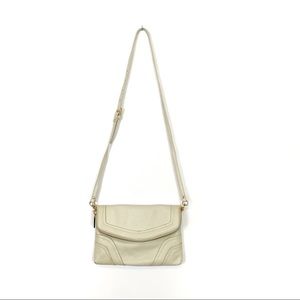 Zenith‎ Handbags | Cream Leather Fold-Over Crossbody Bag